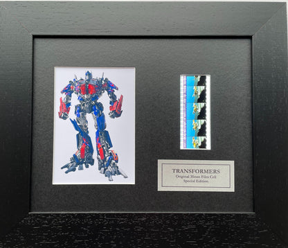 Hand crafted display featuring original 35mm film cells TRANSFORMERS fans v2