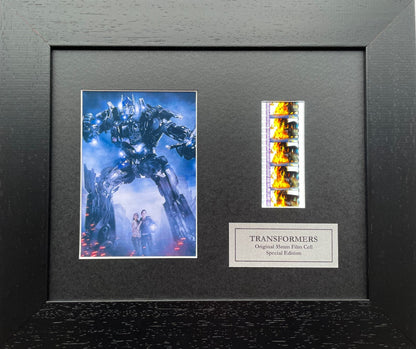 Hand crafted display featuring original 35mm film cells for TRANSFORMERS fans v1