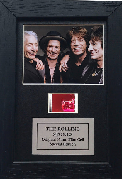 Handmade display featuring original Mini film cell for THE ROLLING STONES fans