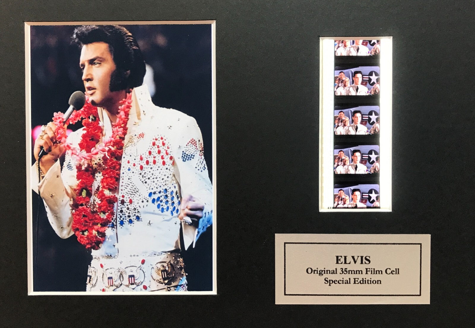 ELVIS PRESLEY Handcrafted Presentation with Original 35mm film Cell Memorabilia