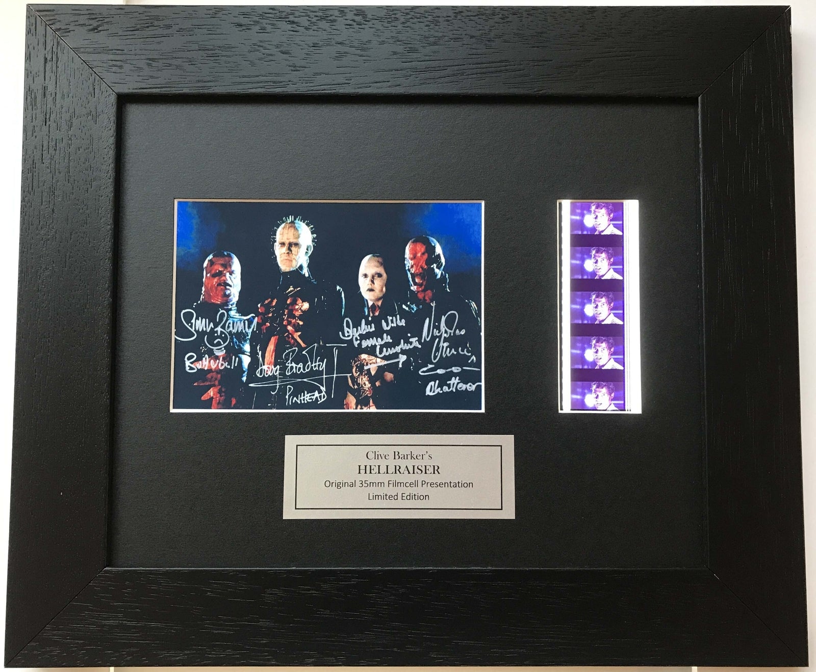 Hand crafted display featuring original 35mm film cells for a HELLRAISER fan vSR