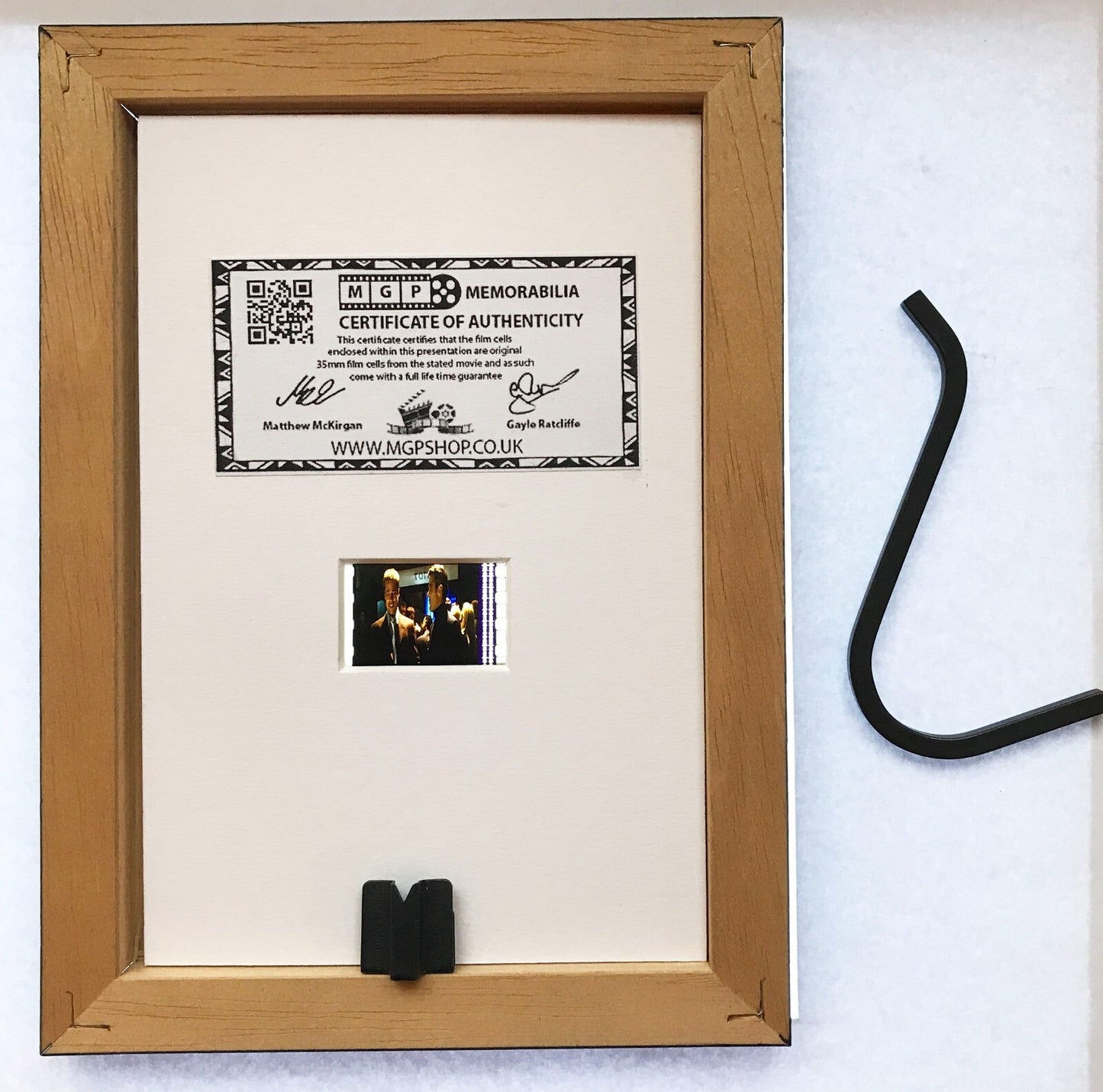 Hand crafted display featuring original Mini 35mm film cell for OCEAN'S 11 fans