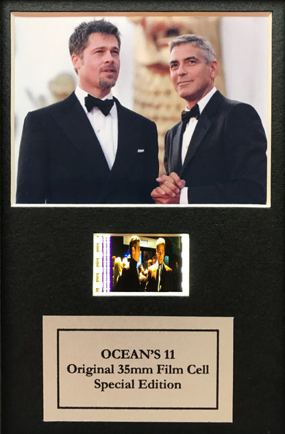 Hand crafted display featuring original Mini 35mm film cell for OCEAN'S 11 fans