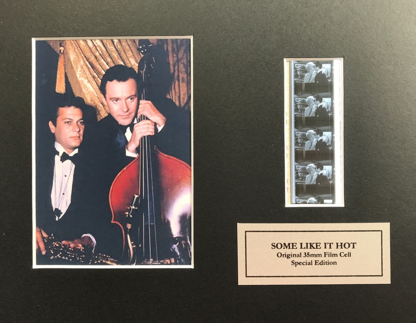 Hand crafted display featuring original filmcells for SOME LIKE it HOT 1959 fans