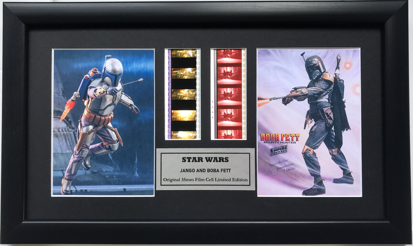 Handmade display inc original film cells for a Star Wars Jango + Boba Fett fan