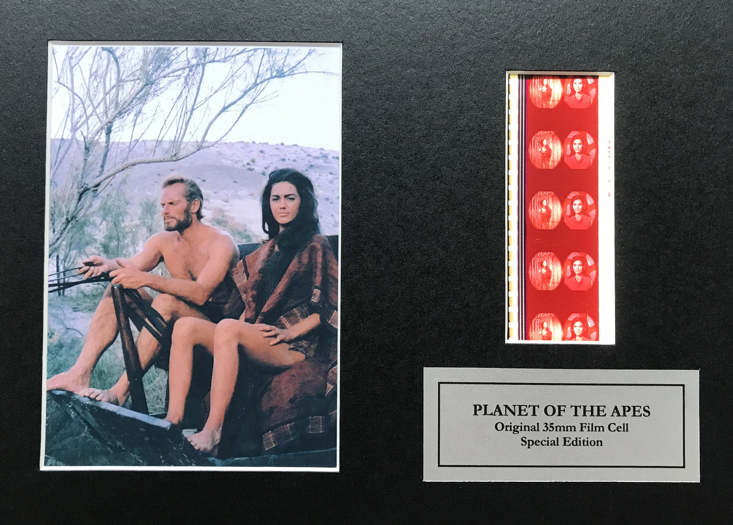 Handmade display featuring original film cells for a PLANET of The APES Fan v4