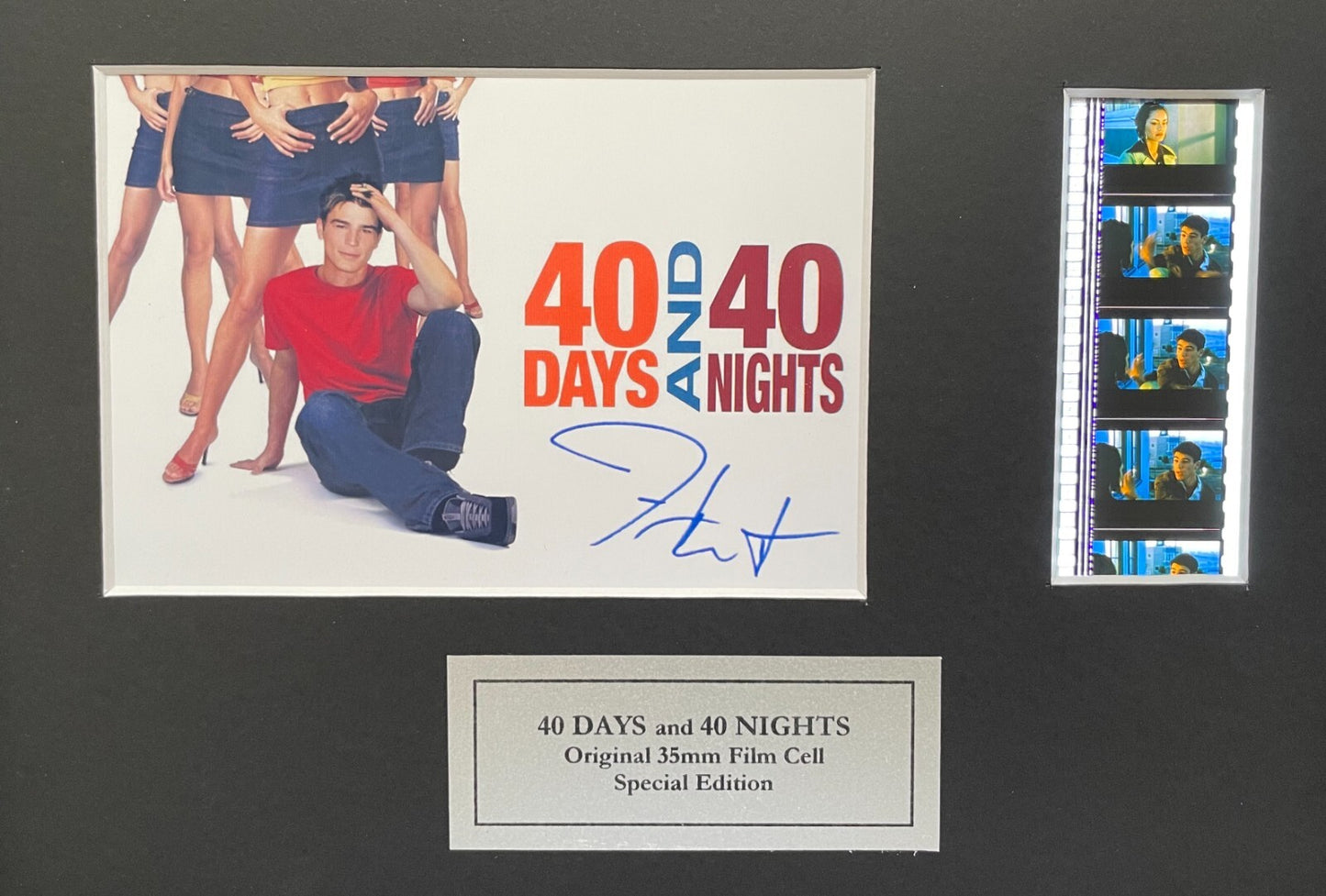 Hand crafted display inc original film cells for 40 DAYS & 40 NIGHTS fans vSR