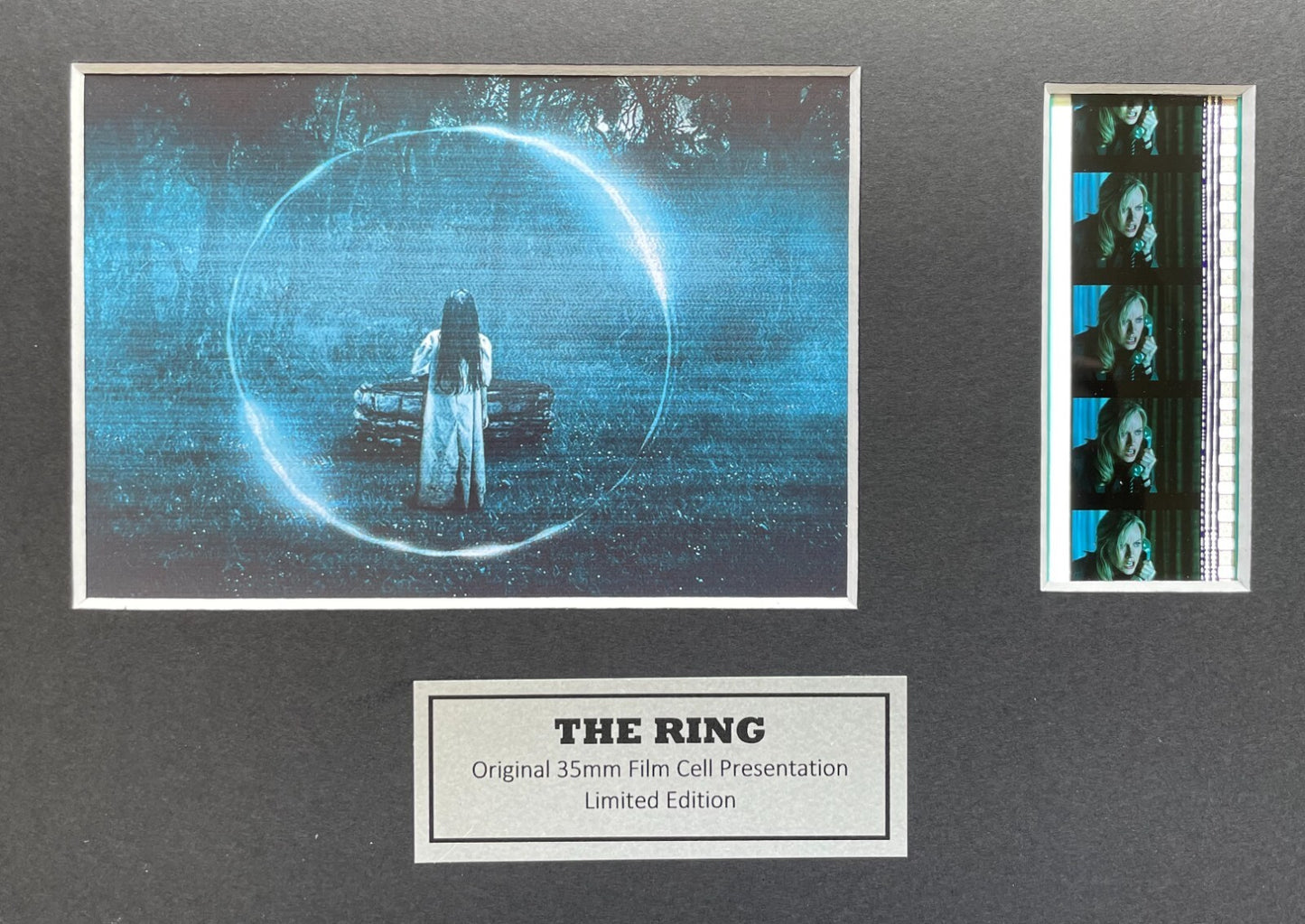 Hand crafted display featuring original 35mm film cells for THE RING 2002 fans v4