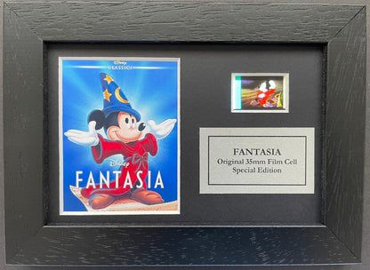 Handmade display featuring original Mini 35mm film cells for FANTASIA 2000 fans