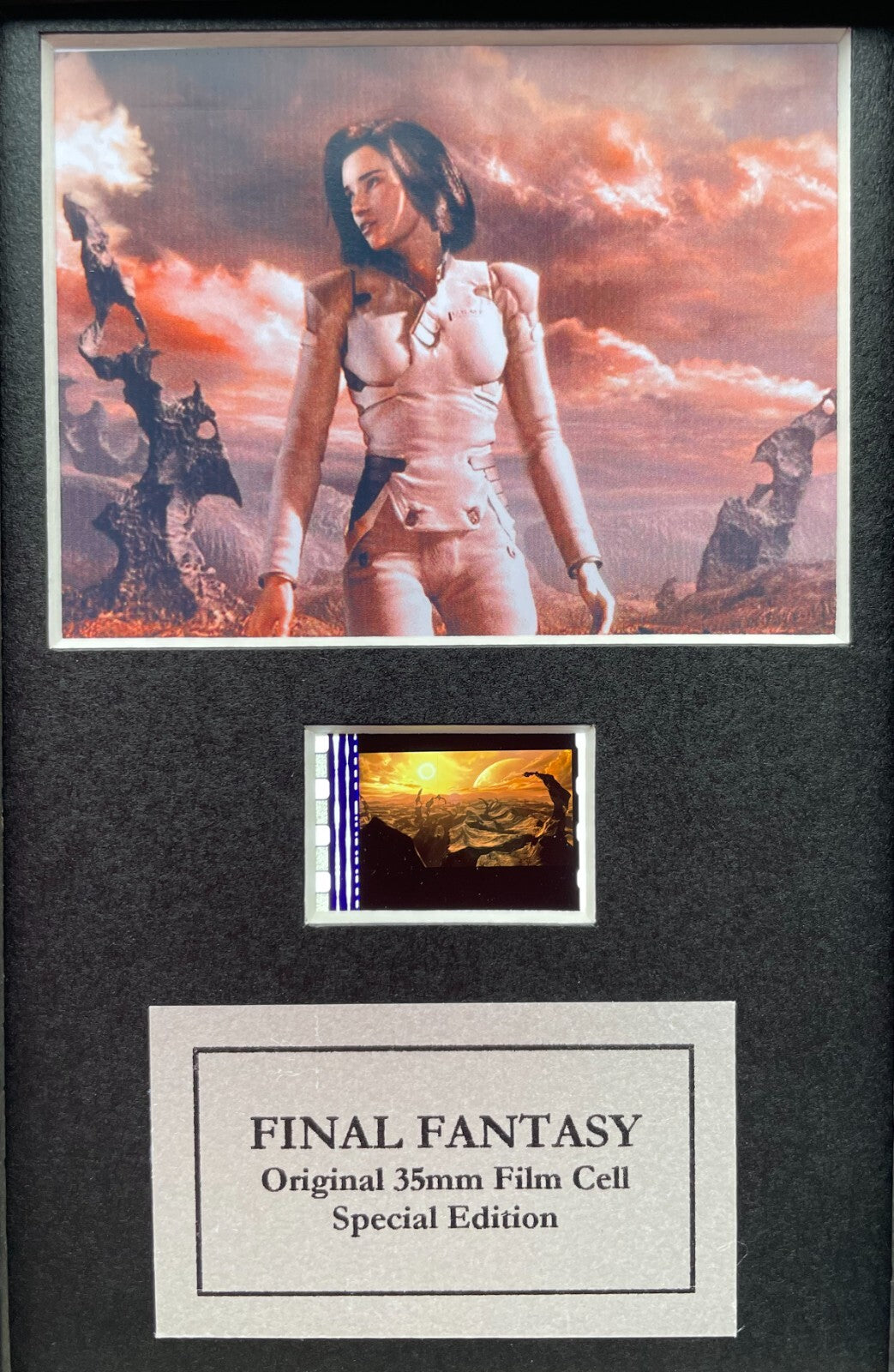 Hand crafted display featuring original Mini film cells for FINAL FANTASY fans