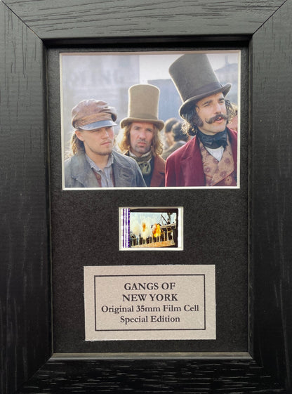 Handmade display featuring original Mini film cells for GANGS of NEW YORK fans