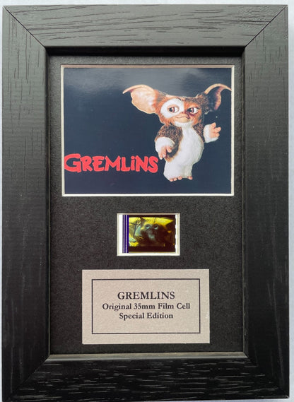 Hand crafted display featuring original Mini film cells for a Gremlins fan
