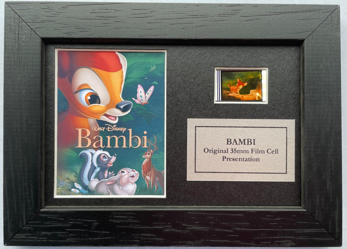 BAMBI Original Mini 35mm Film Cells set in Quality Wood Frame + COA