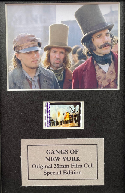Handmade display featuring original Mini film cells for GANGS of NEW YORK fans