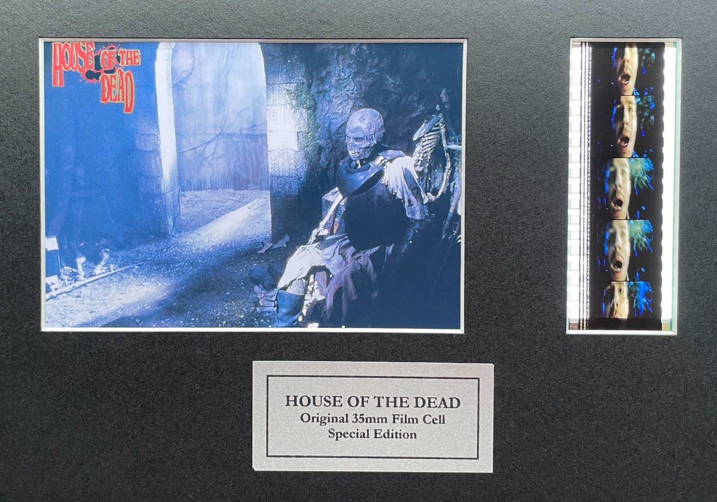 Handmade display featuring original 35mm film cells for a HOUSE of The DEAD fan