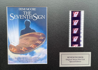 Hand crafted display featuring original 35mm filmcells for THE SEVENTH SIGN fans
