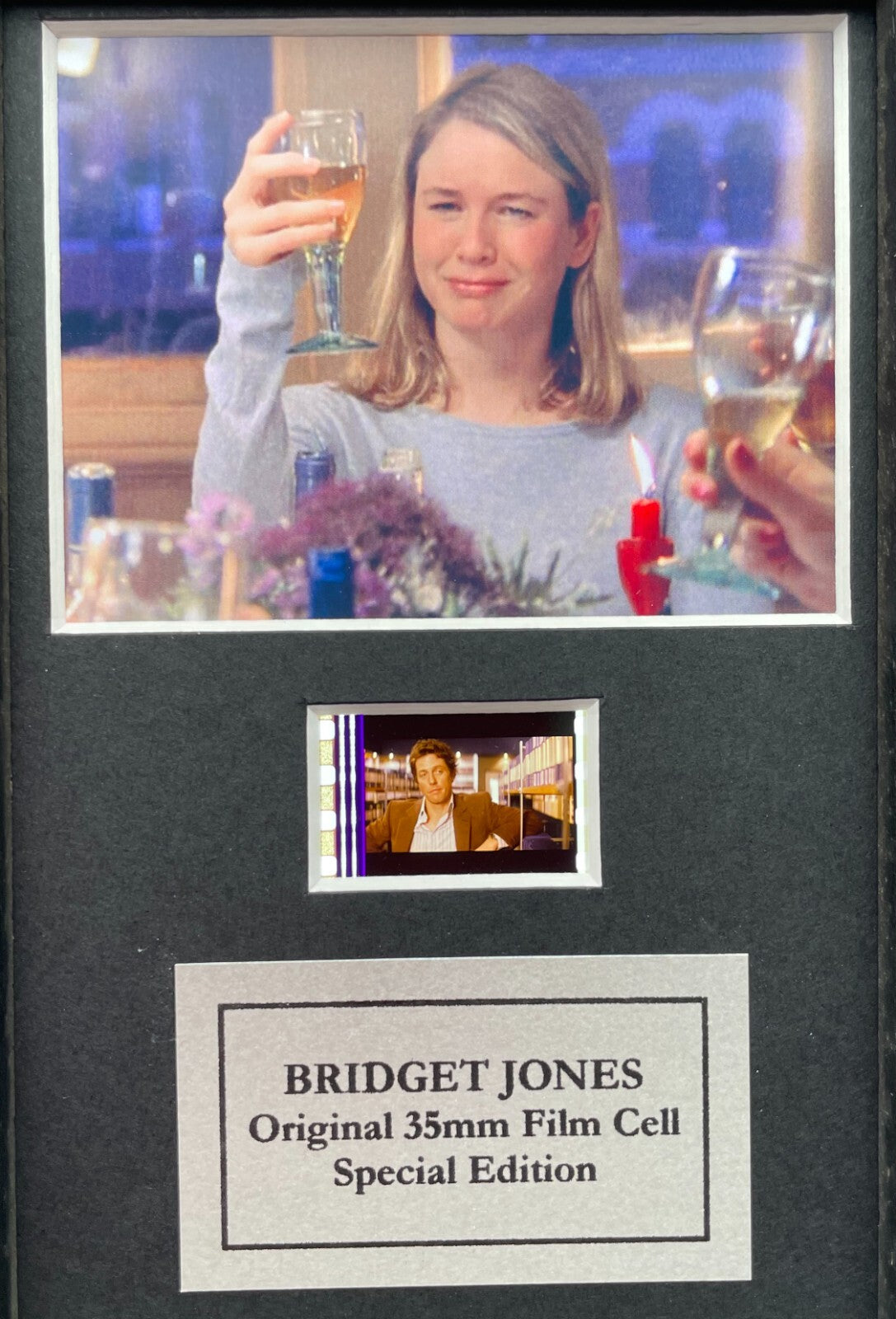 Hand crafted display featuring original Mini film cells for BRIDGET JONES fans
