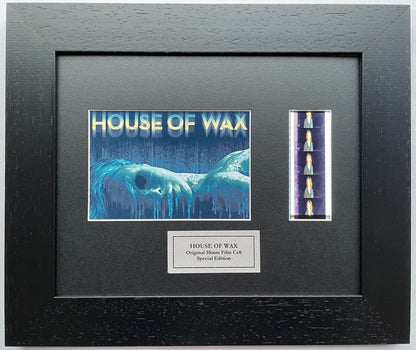 Handmade display featuring original 35mm film cells for a HOUSE of WAX fan