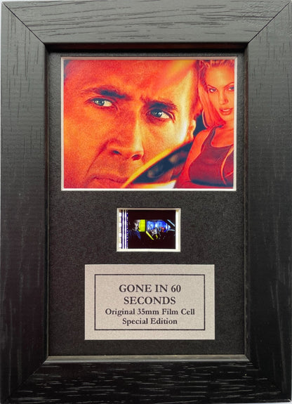 GONE IN 60 SECONDS Original Mini 35mm Film Cells set within Quality Wood Frame