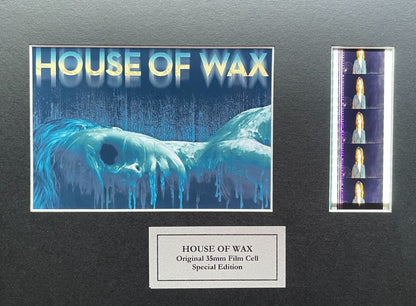 Handmade display featuring original 35mm film cells for a HOUSE of WAX fan
