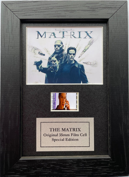 THE MATRIX Original Mini 35mm Film Cells set in Quality Wood Frame + COA