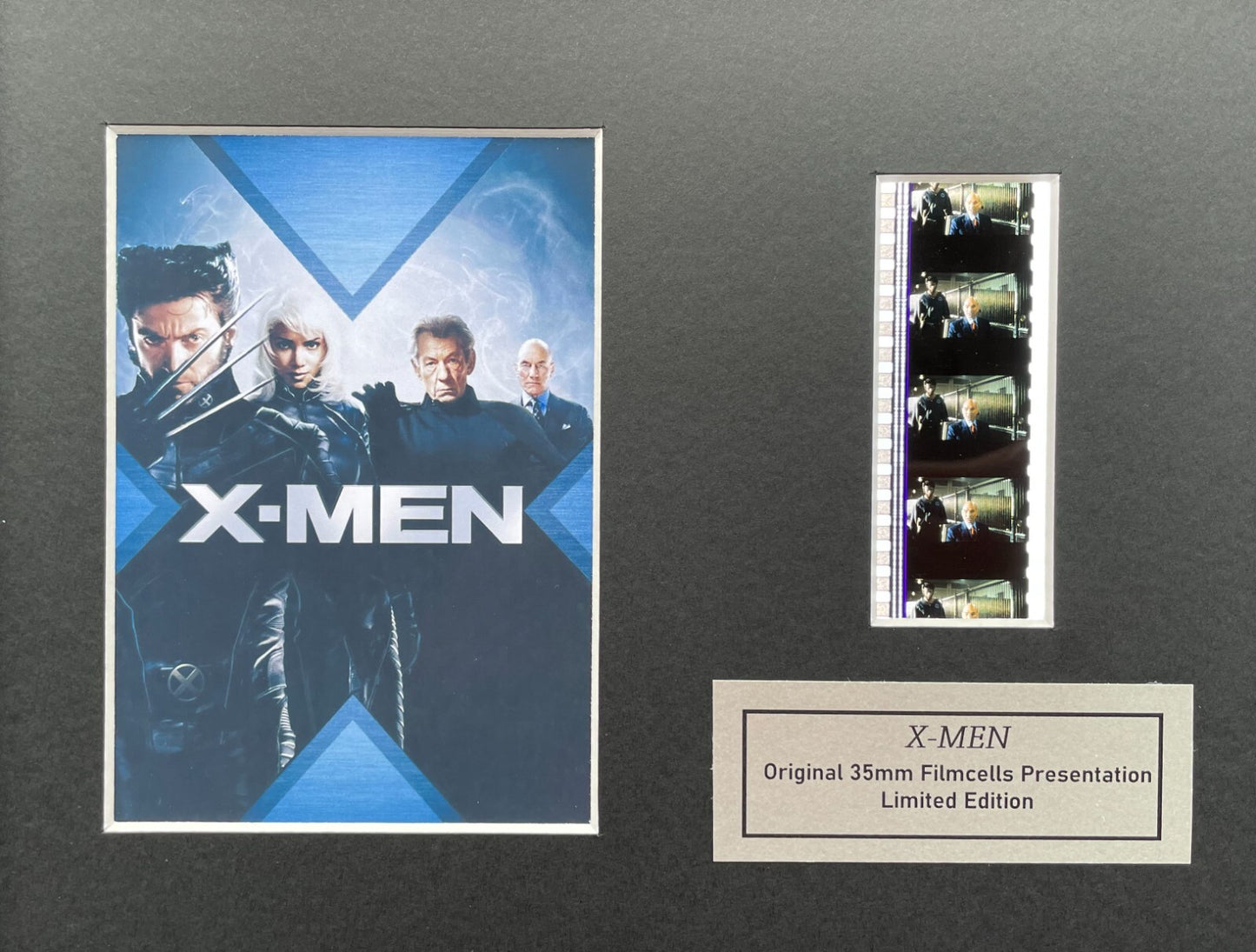 Handmade display featuring original 35mm film cells for an X-Men fan + COA
