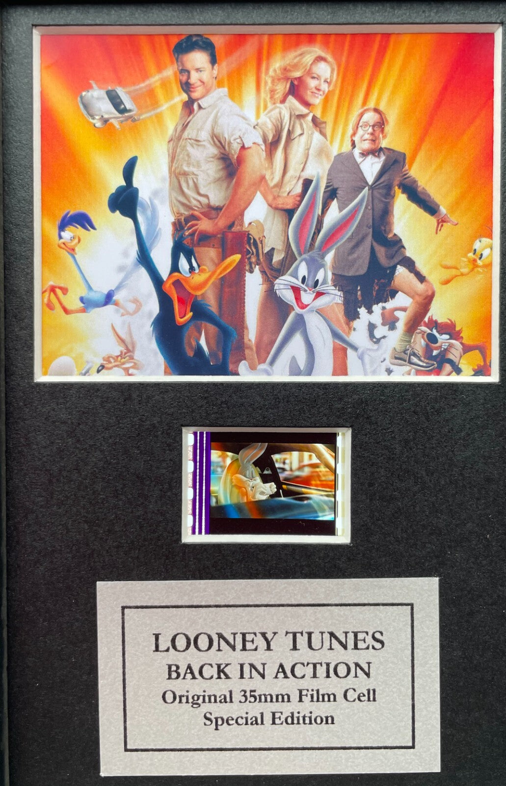 LOONEY TUNES Original Mini 35mm Film Cells set in Quality Wood Frame + COA v1
