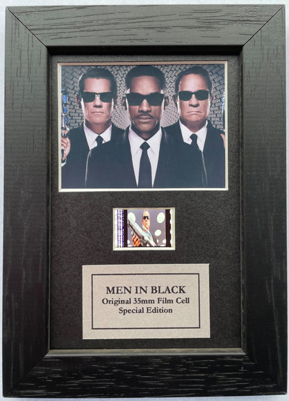 Handmade display featuring original Mini 35mm film cells for a Men In Black fan