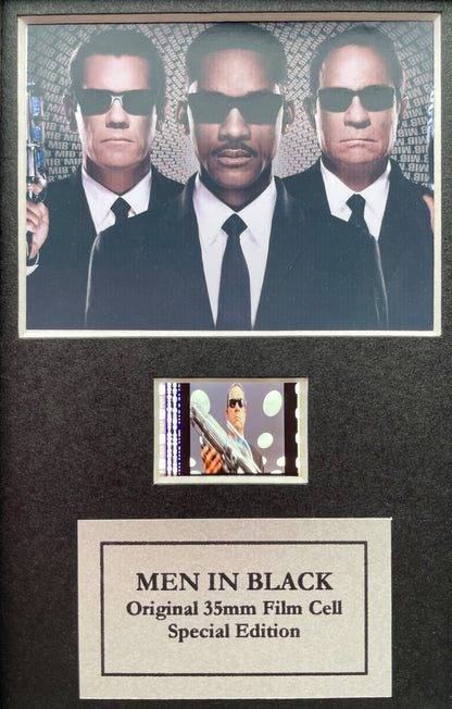 Handmade display featuring original Mini 35mm film cells for a Men In Black fan