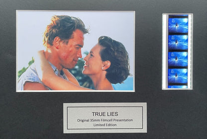 Hand crafted display featuring original film cells for TRUE LIES 1994 fans + COA