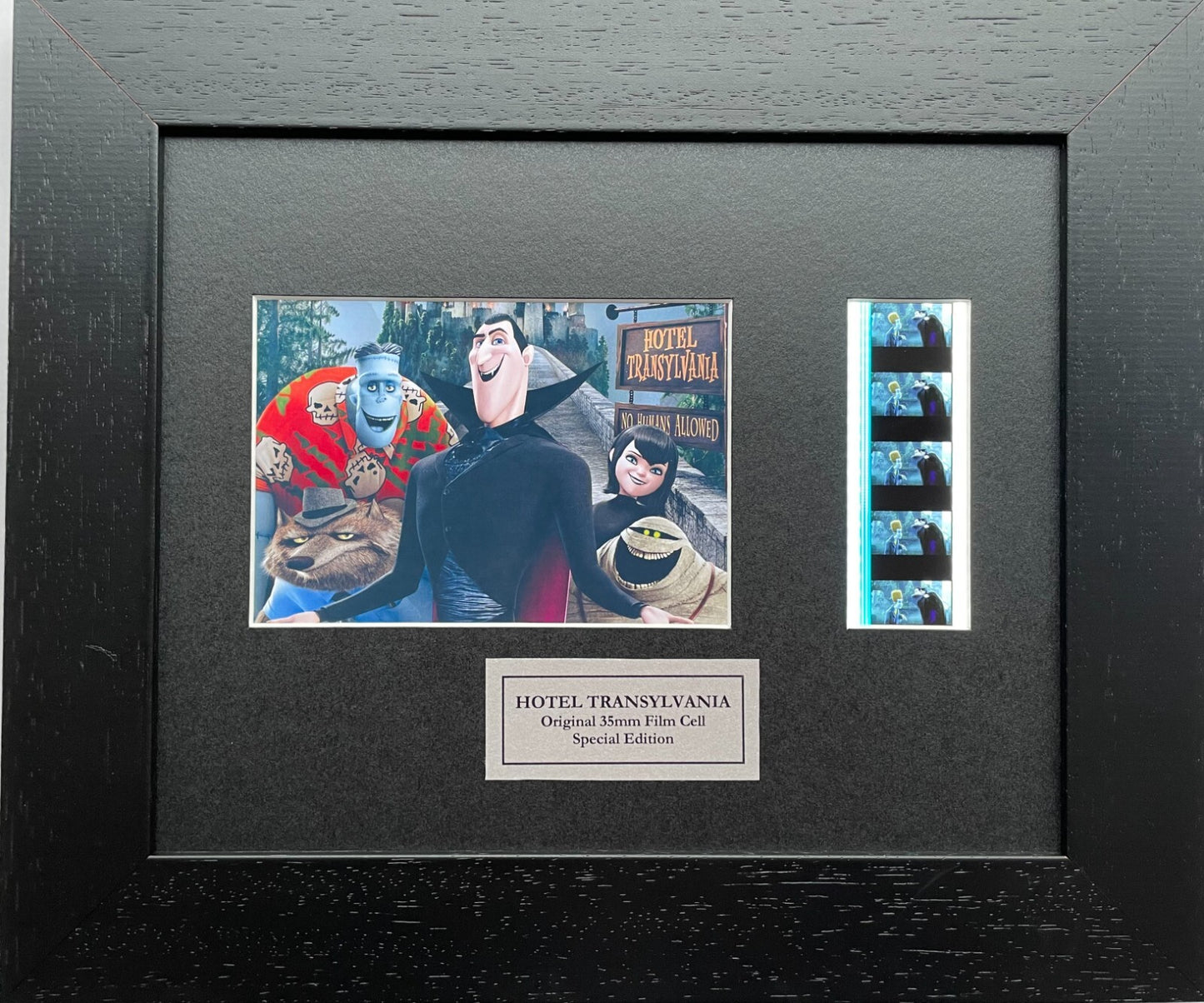 Handmade display featuring original 35mm film cells for a HOTEL TRANSYLVANIA fan