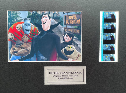 Handmade display featuring original 35mm film cells for a HOTEL TRANSYLVANIA fan