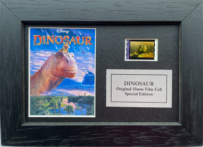 Hand crafted display featuring original Mini filmcell for a Dinosaur of 2000 fan