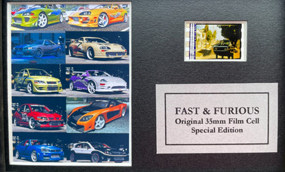 FAST & FURIOUS Original Mini 35mm Film Cells set within Quality Wood Frame + COA