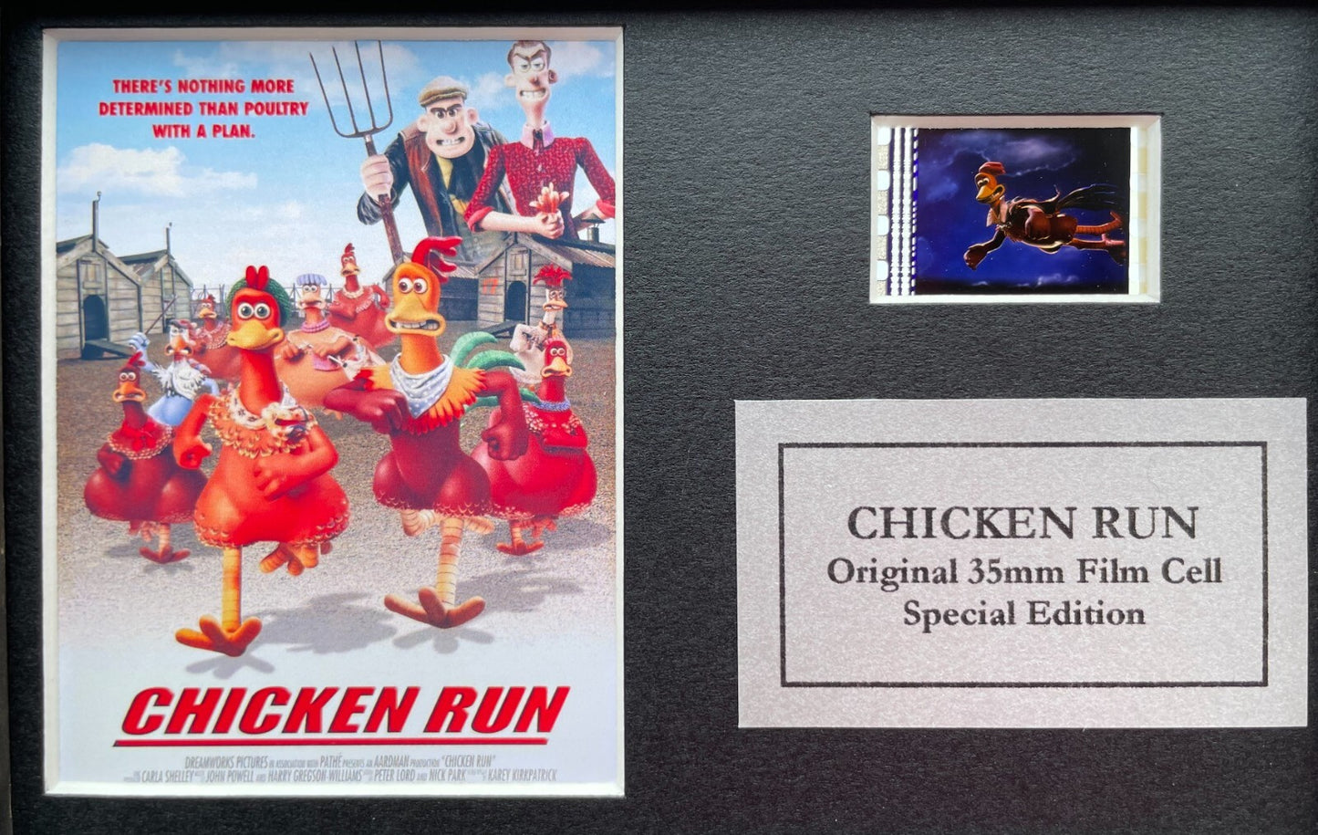Chicken Run Original Mini 35mm Film Cells set within Quality Wood Frame + COA