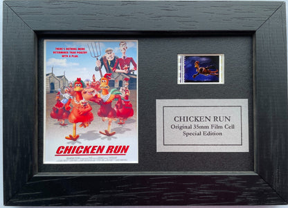 Chicken Run Original Mini 35mm Film Cells set within Quality Wood Frame + COA