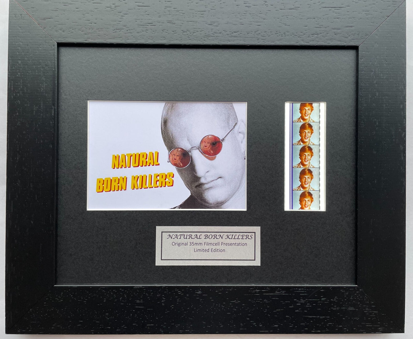 Hand crafted display inc original 35mm film cells for a NATURAL BORN KILLERS fan