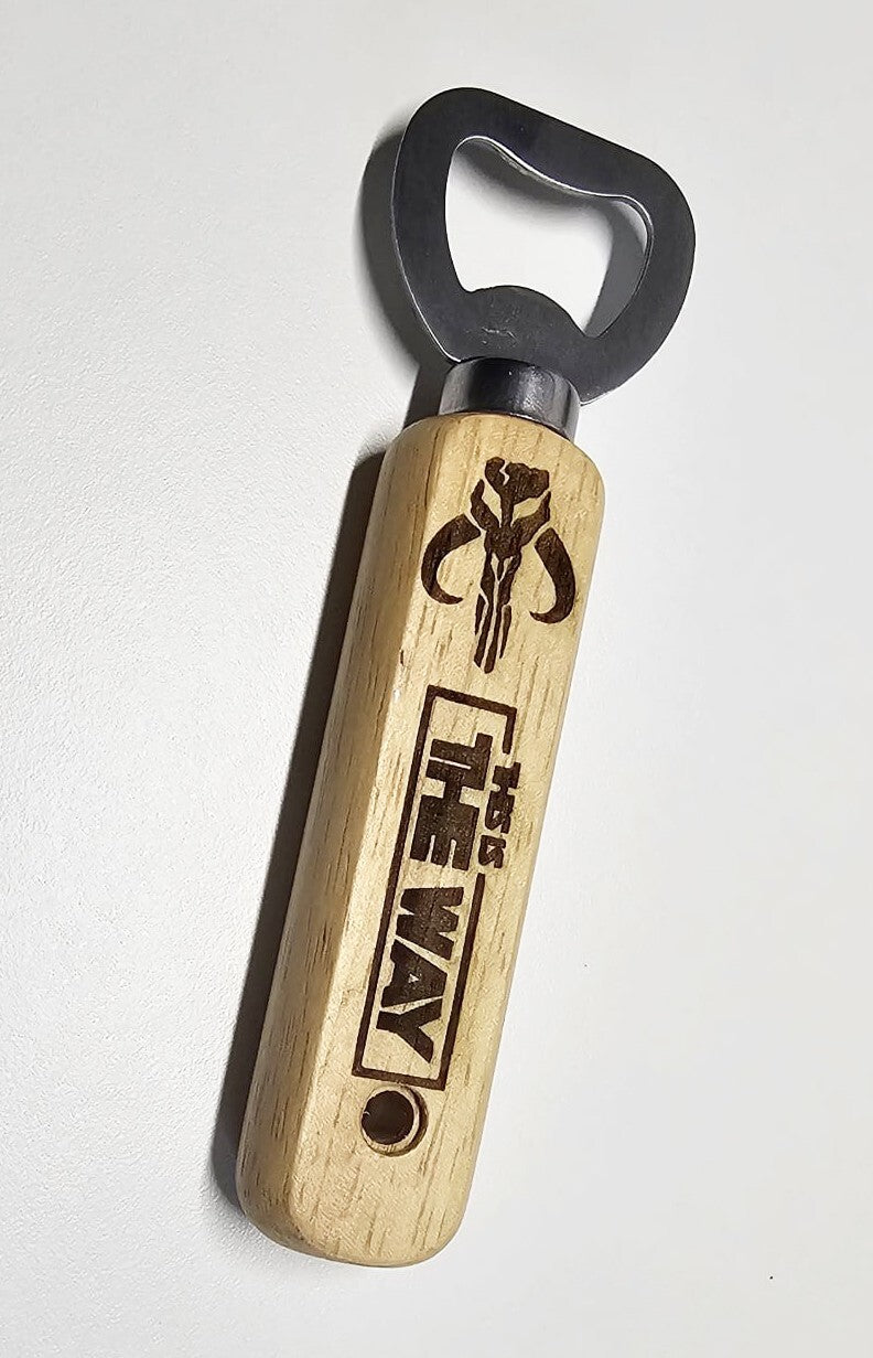 Hand Crafted Bottle Opener for a Star Wars THE MANDALORIAN (This Is The Way) fan