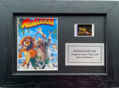 Hand crafted display featuring original Mini 35mm filmcells for a MADAGASCAR fan