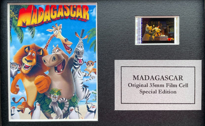 Hand crafted display featuring original Mini 35mm filmcells for a MADAGASCAR fan