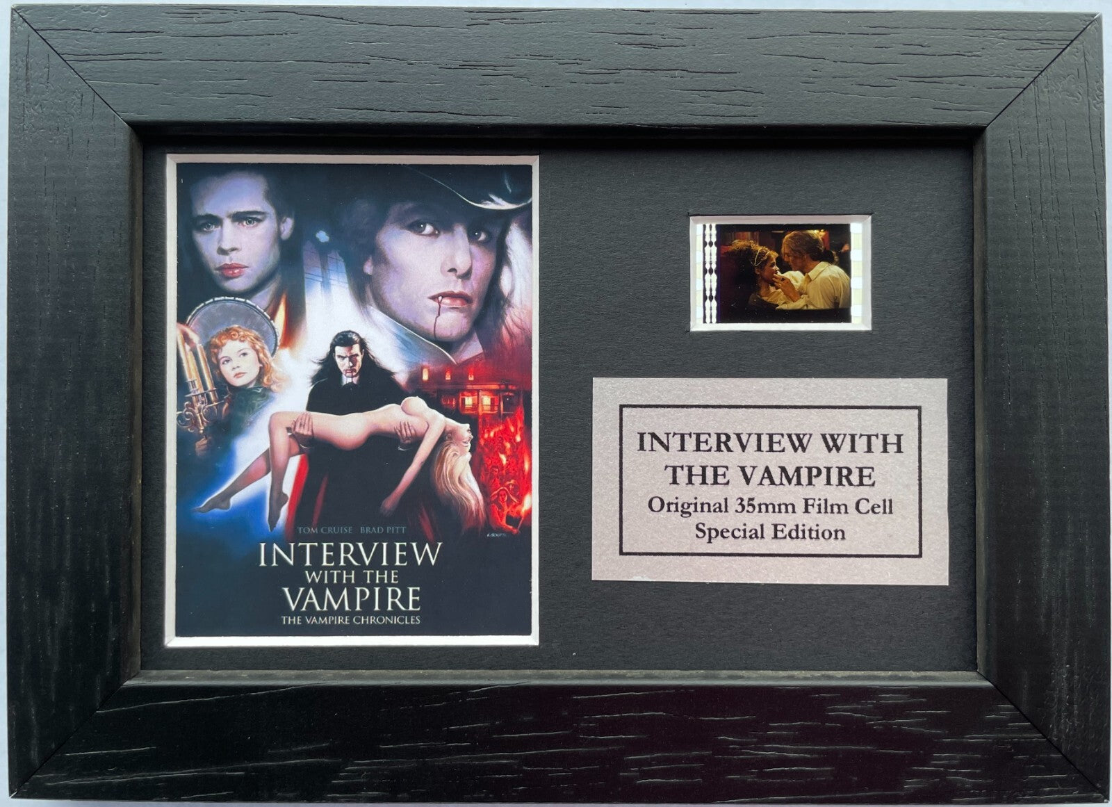 Hand crafted display featuring Mini film cell for INTERVIEW w/t VAMPIRE fans