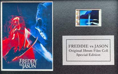 Handmade display featuring original Mini film cells for a Freddie vs Jason fan