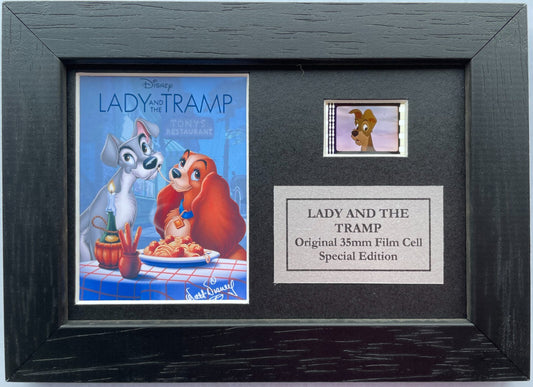 Hand crafted display inc original Mini 35mm film cells for Lady & The Tramp fans