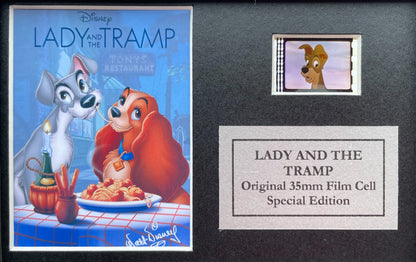 Hand crafted display inc original Mini 35mm film cells for Lady & The Tramp fans