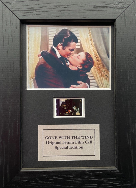 Handmade Mini display featuring original film cells for a GONE with the WIND fan