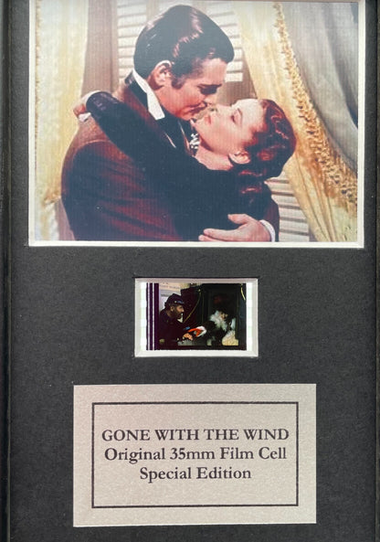 Handmade Mini display featuring original film cells for a GONE with the WIND fan