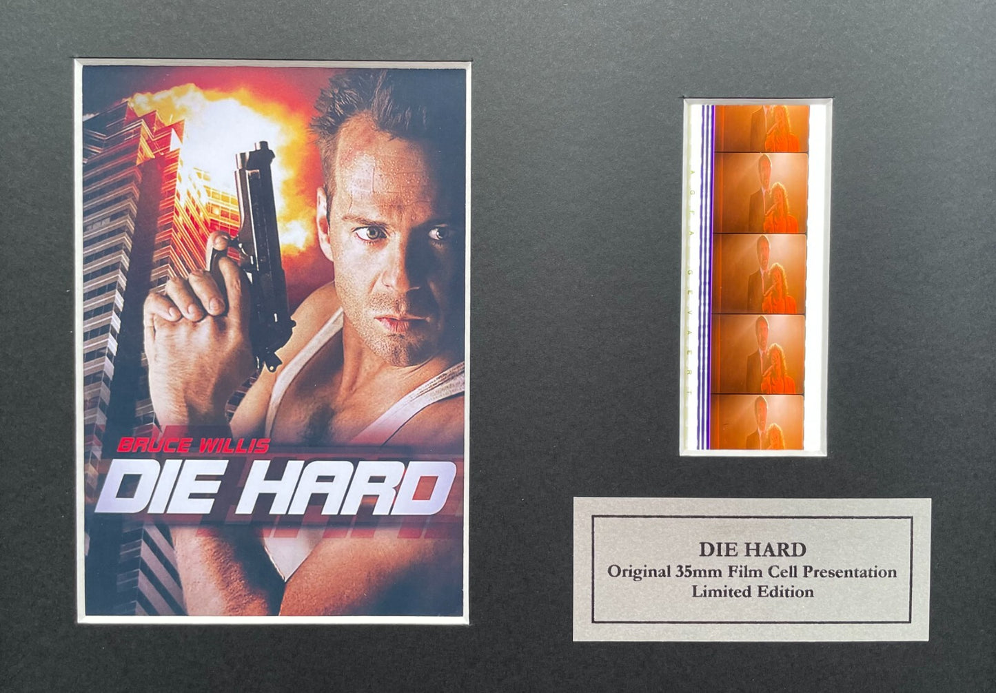 Hand crafted display with original film cells for a Die Hard BRUCE WILLIS fan v2