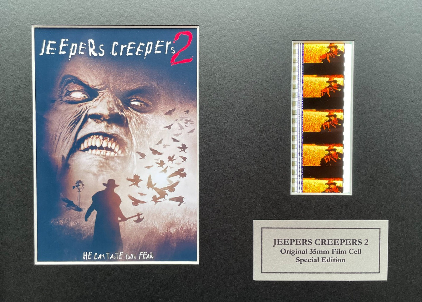Hand crafted display featuring original film cells for JEEPERS CREEPERS 2 fans