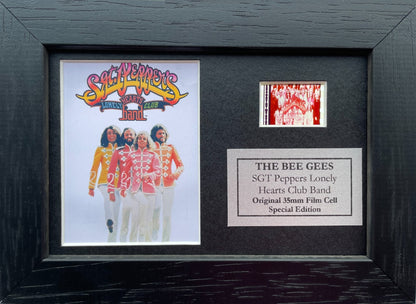 Hand crafted display featuring original Mini film cells for BEE GEES fans v2