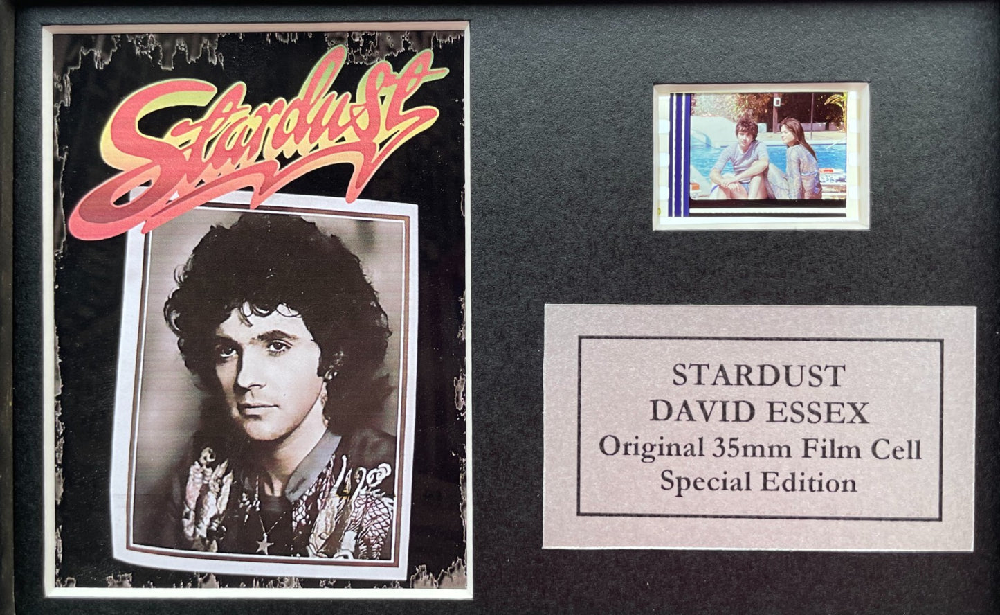 Hand crafted display featuring original Mini 35mm filmcell for STARDUST 1974 fan